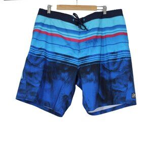 ZeroXposur men's 9" UPF 50+‎ lined striped swim trunks shorts XXL